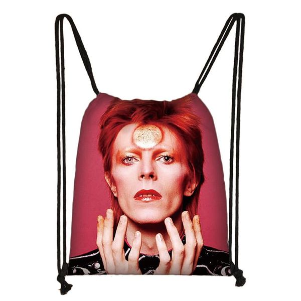 

rock david bowie drawstring bag women men storage bags teenager casual backpack kids bookbag travel beach