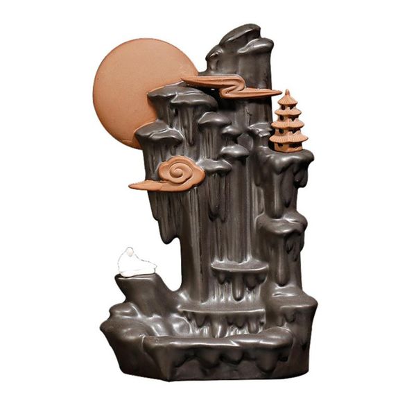 

high mountain moon shape incense burner ceramic backflow fragrance lamps