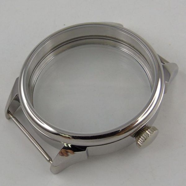 

repair tools & kits 42mm 316l silver stainless steel watch case parts fit for eta 6497 6498 hand winding movement men