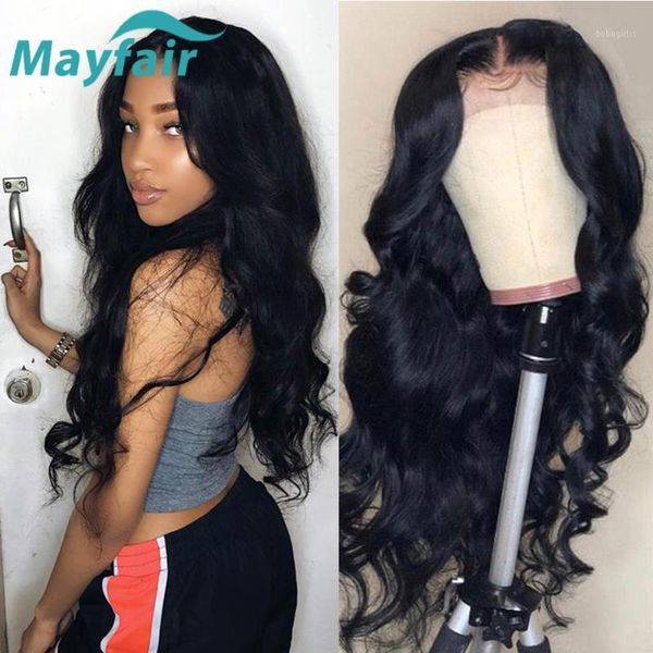 

human hair wigs 13x4 body wave lace front prepluck wig brazilian non-remy for women natural color mayfair1, Black;brown