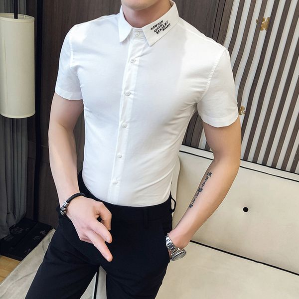 

t shirts more size 5xl-s will see short-sleeve for men's clothes 2021 simple skinny casual fit club streetwear blouse homme sale j9o1, White;black