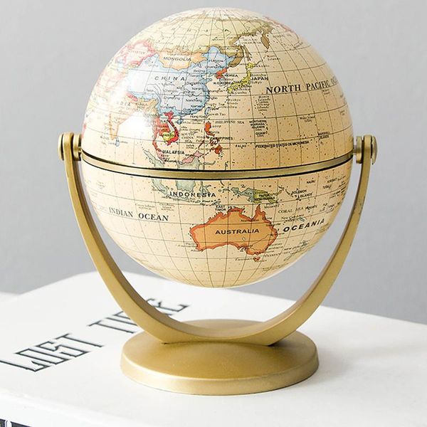 

decorative objects & figurines universal globe ornament antique paint rotating bracket water-proof stable round base home craft 13*13*10cm