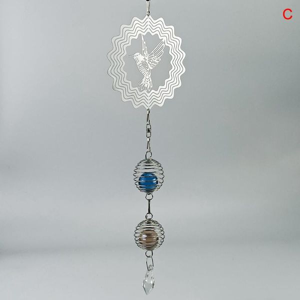 

decorative objects & figurines 3d metal hanging spinner wind chime with spiral tail ball center home decor pld