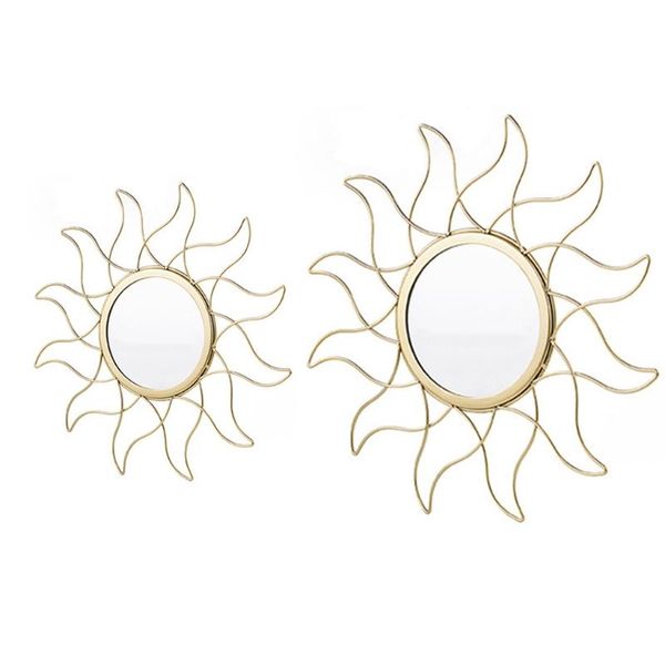 

mirrors round decorative geometric wall mirror modern boho metal frame sun hanging for living room bathroom bedroom dropship