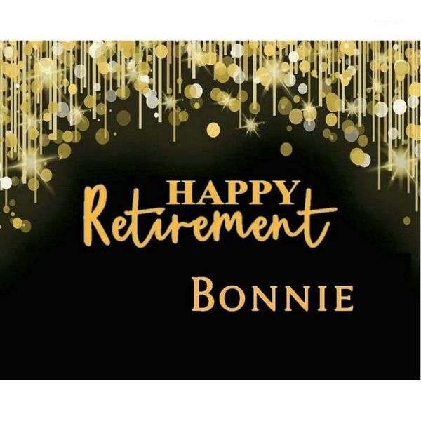 

party decoration happy retirement golden line halo backdrop family decor background po booth studio props1