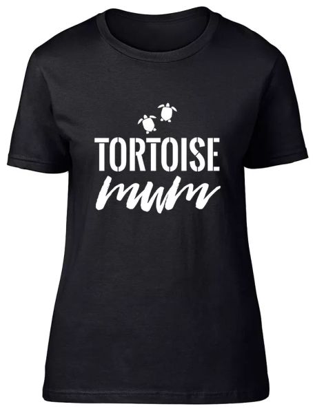 

tortoise mum fitted womens ladies t shirt, White;black