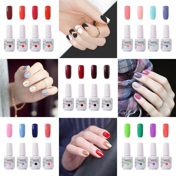 

15ml nail gel color set clou beaute 4pcs/set uv led polish lacquer soak off varnish, Red;pink