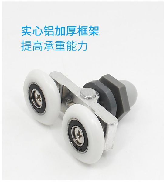 

other door hardware 4x diameter 19mm double twin shower rollers runners pulley pulleys aluminum slide wheels for arc/straight glass