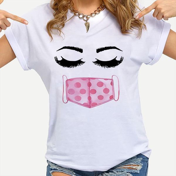 

funny nurse doctor breathing women mask face aesthetic ullzang vintage graphic cartoon 90s korean tee, White