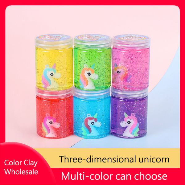 

12pcs/set 165g unicorn clear fluffy foam slime plastic clay crystal modeling polymer diy magic light plasticine handmade toy 0933