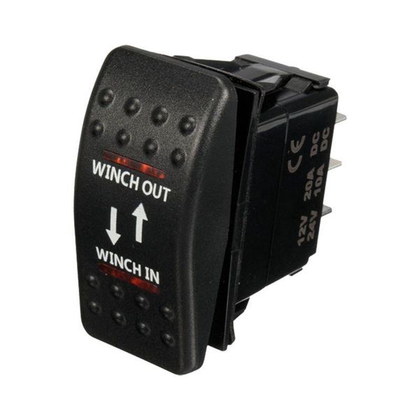 

smart home control 12v 20a winch in out on-off-on rocker switch 7 pin led red
