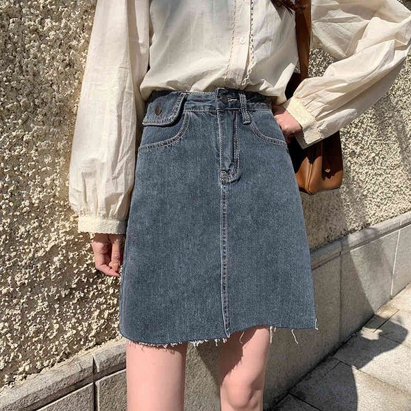 

sml 2colors woman mini jeans skirts korean style high waist mini a line jeans denim skirt womens (78301 210423, Black