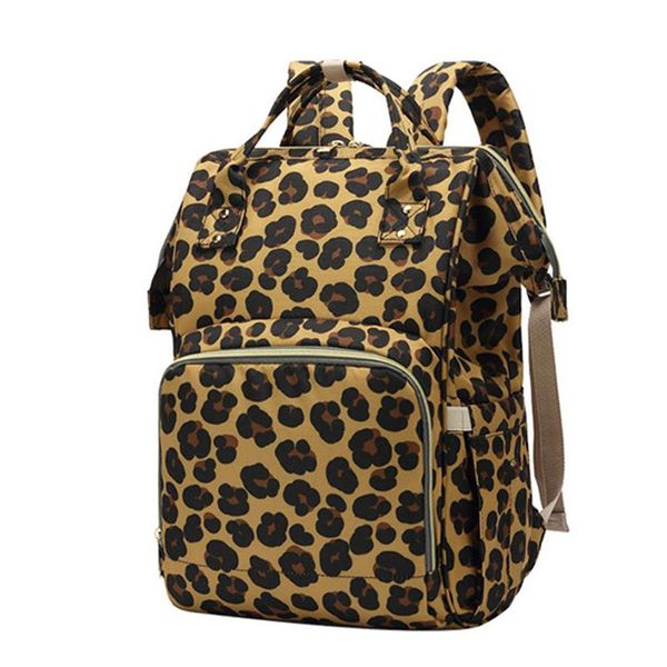 

multifunction shoulder large capacity women leopard diaper backpack bag travel handbag