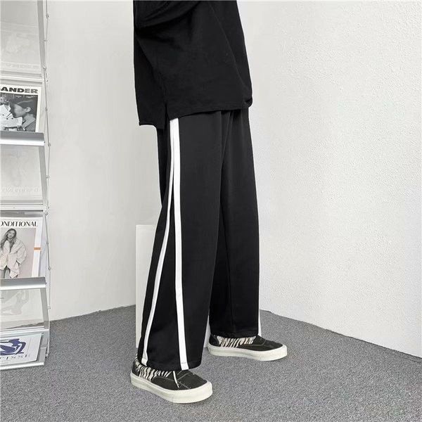 

men's pants spring/autumn casual comfortable men hip hop jogging side split trousers sports, Black