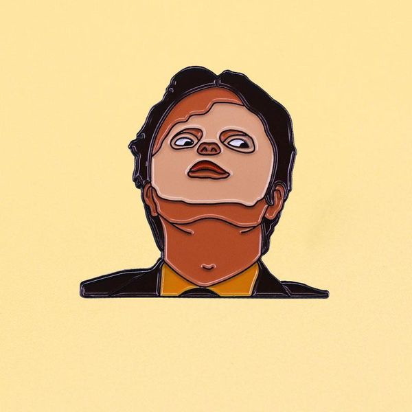 

pins, brooches office dwight mask enamel pins cute cartoon metal brooch men women fashion jewelry gifts clothes backpack hat lapel badges, Gray