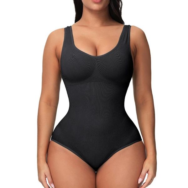 

women's shapers ladies waist tights slim full bodysuit women underwear round neck seamless body shaper abdomen top, Black;white