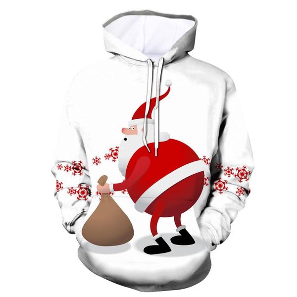 

men's hoodies & sweatshirts santa claus 3d printing factory price hoodie design streetwear s-4xl sweatshirt polyester men, Black