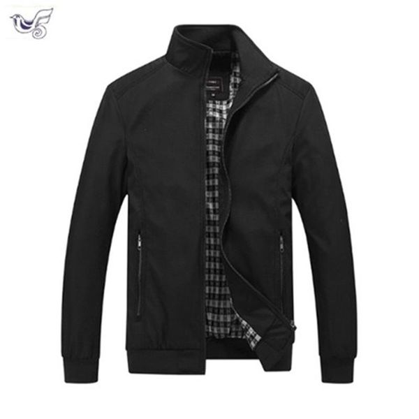

men's jackets xiyouniao solid color 2021 casual jacket m-5xl 6xl 7xl men spring autumn outerwear standing collar business man, Black;brown