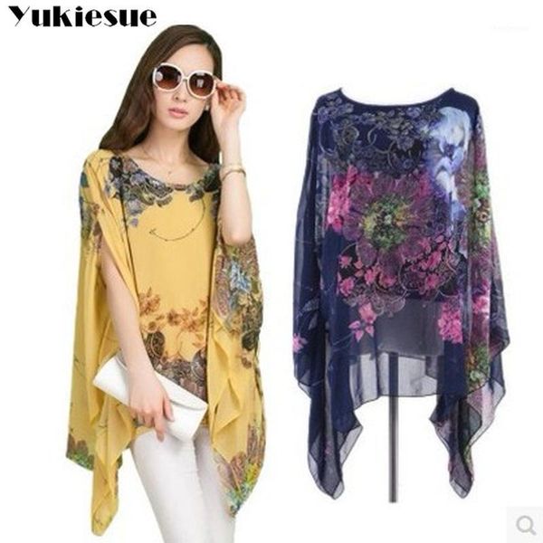 

fashion woman blouses 2021 women's shirt blouse women blusas batwing chiffon womens and ladies' plus size & shirts, White