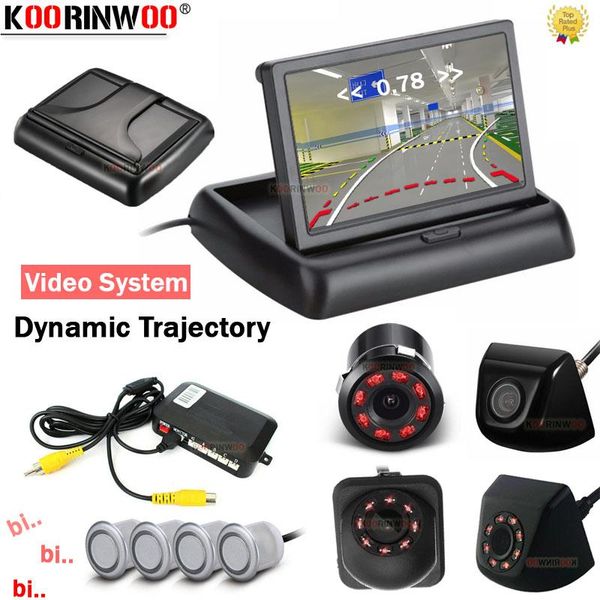 

koorinwoo dual core cpu car parking sensors alarm buzzer rear radar view camera dynamic detector parktronic monitor cameras&