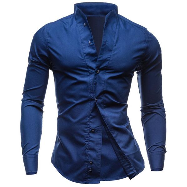 

men's casual shirts 2021 spring and autumn style european american solid color button slim long-sleeved shirt fashion cardigan, White;black