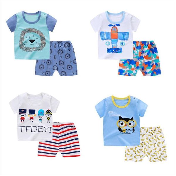 

baby clothing sets summer boys girls clothes infant cotton t shirt pants outfits kids set children cloth, White