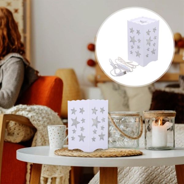 

candle holders 1pc creative hollowed carved lamp dimmable table light decorative night