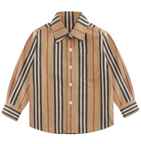 

children's long sleeve shirt spring autumn boys' lapel striped top, White;black