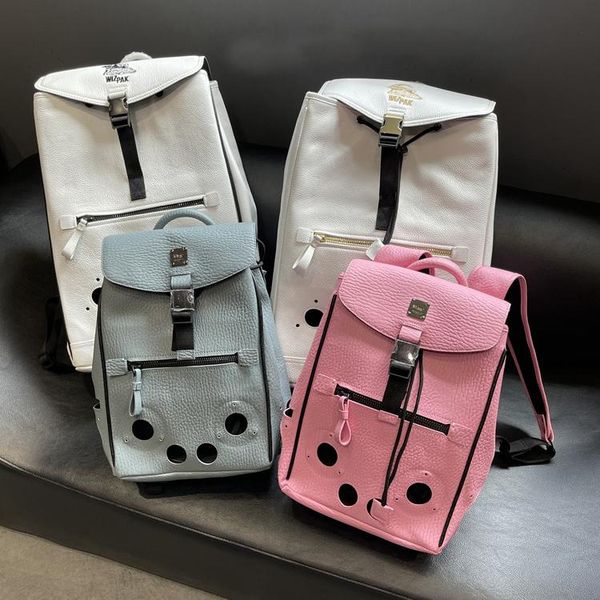 

backpack men's and women's retro zipper leather