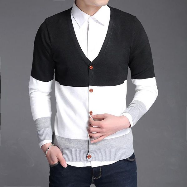 

men's sweaters arrival spring cardigan male v-neck sweater slim knitted thin warm mens clothing plus size 3xl, White;black