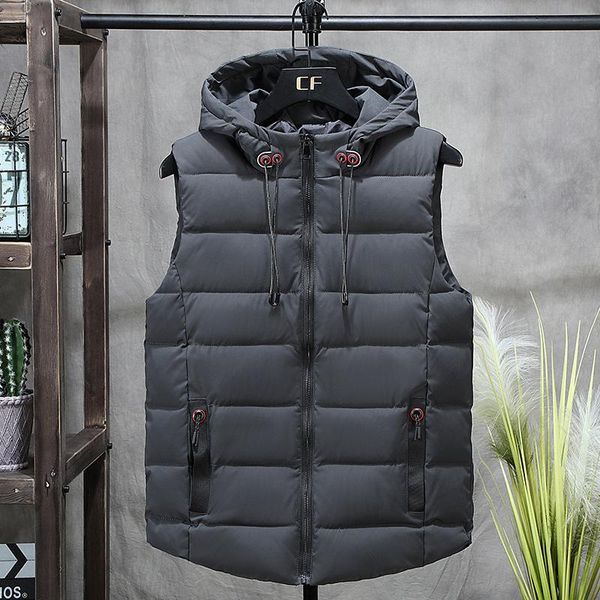 

men's vests 2021 winter vest clothing plus size 3xl 4xl waistcoat stylish outwear sleeveless jackets windproof warm parkas coats men,83, Black;white