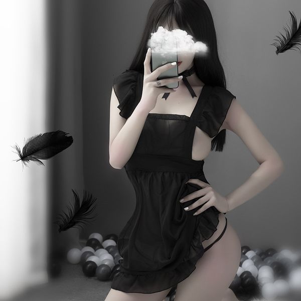 

underwear mh stitching hollowed out eyelash lace sling nightdrs 2014, Red;black