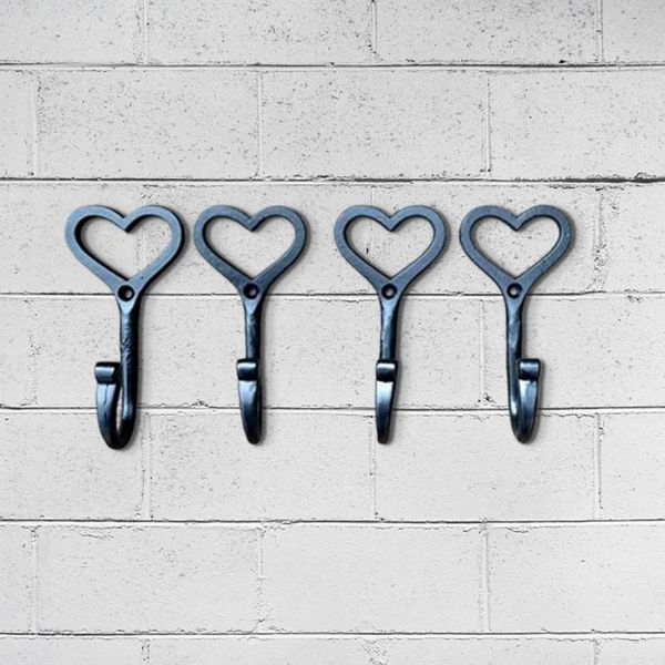 

hooks & rails iron decorative vintage hat bedroom home wall mounted holder black hanger heart shape coat storage hook door