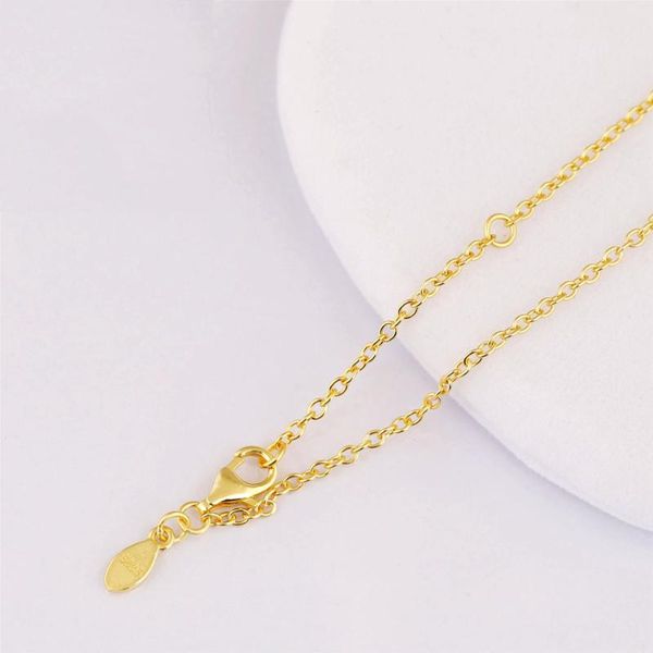 

necklace chain link for women wedding party gift fine jewelry gold colour chains, Silver