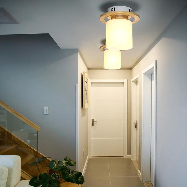 

modern led round ceiling light fixtures for living room bedroom wood glass iron home loft decor square lamp lights