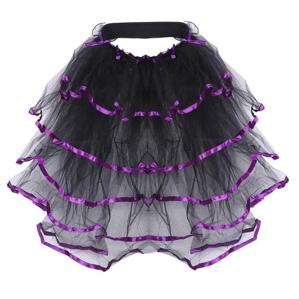 

skirts womens costume tutu rainbow girls ball party colorful petticoat skirt underskirt fancy mini, Black