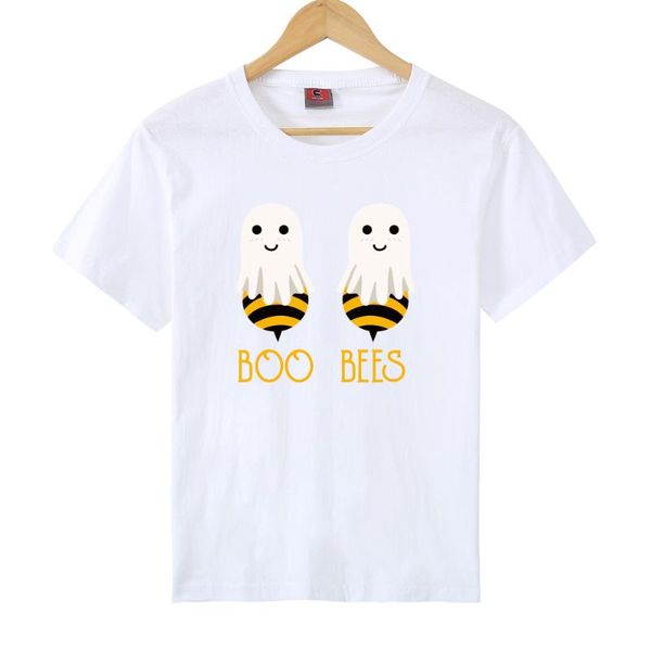

women's t-shirt funny halloween eve tee shirts boo bees couple tshirts for women female clothing short sleeve t shirt, White