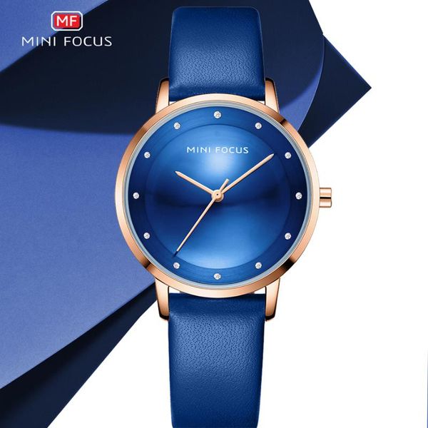 

wristwatches minifocus ladies watch quartz blue fashion womens watches female clock leather waterproof girls gifts zegarek, Slivery;brown