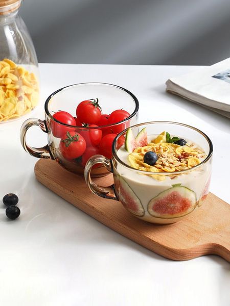

mugs exquisite cute breakfast cup with handle large capacity thick european-style oatmeal milk coffee household glass water