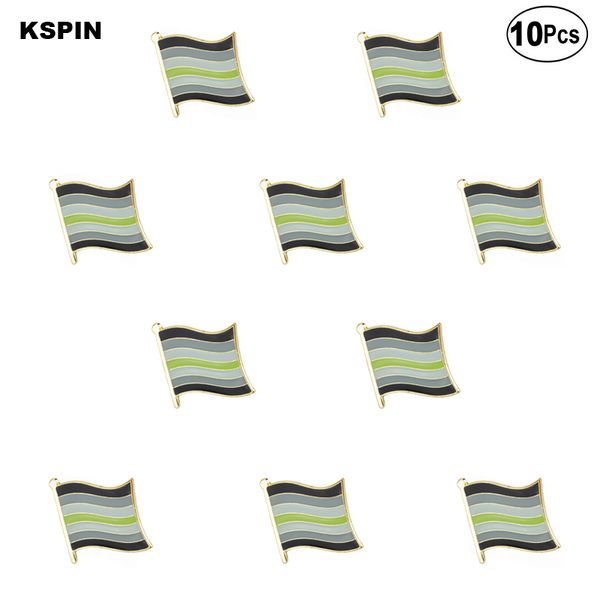 

aromantic pride lapel pin flag badge brooch pins badges, Gray