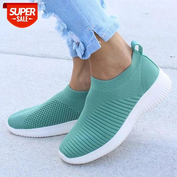 

women shoes knitting sock sneakers women spring summer slip on flat shoes plus size loafers flats walking krasovki famela #ww8h