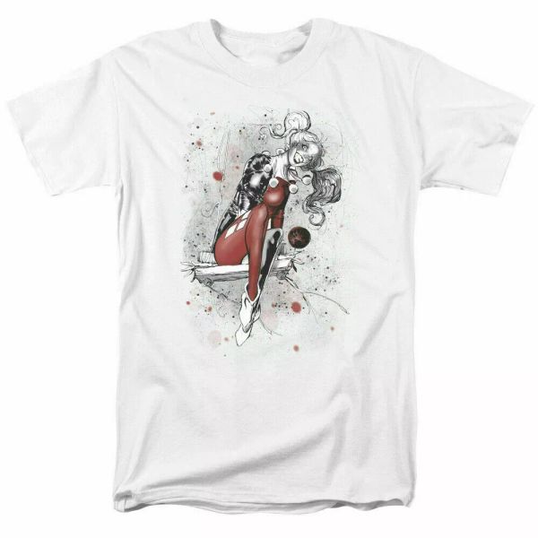 

harley quinn harley sketch t shirt licensed comic book tee white, White;black