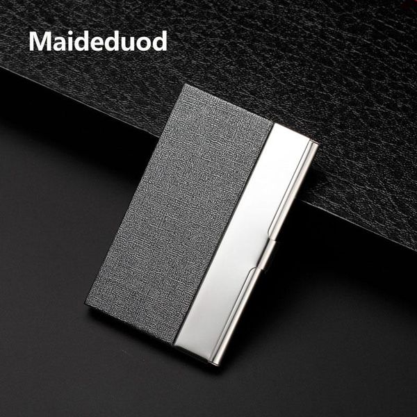 

card holders maideduod women and men business id name aluminium metal holder fashion cover birthday gift case, Brown;gray