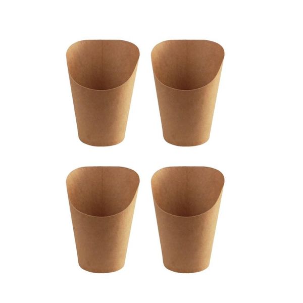 

disposable cups & straws 100pcs kraft paper cup holder dipping take-out for ice cream fries