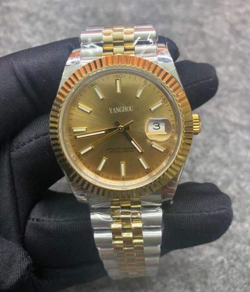 

bp maker gold dial 41mm 2813 r126333 automatic mens jubilee bracelet watch movement president movement, Slivery;brown