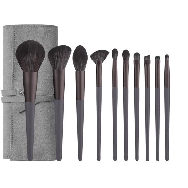 

makeup brushes zoreya 10pcs black natural hair brush pro set big powder foundation blush eyeshadow face make up tools maquillajs