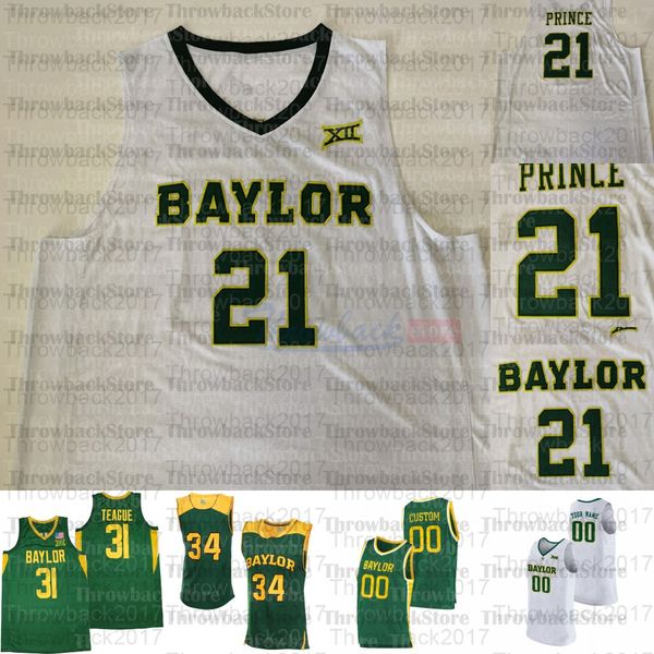 Costom Baylor College Basketball Jerseys 12 Jared Butler 31 io Teague 11 Mark Vital 33 Freddie Gillespie 4 LJ Cryer