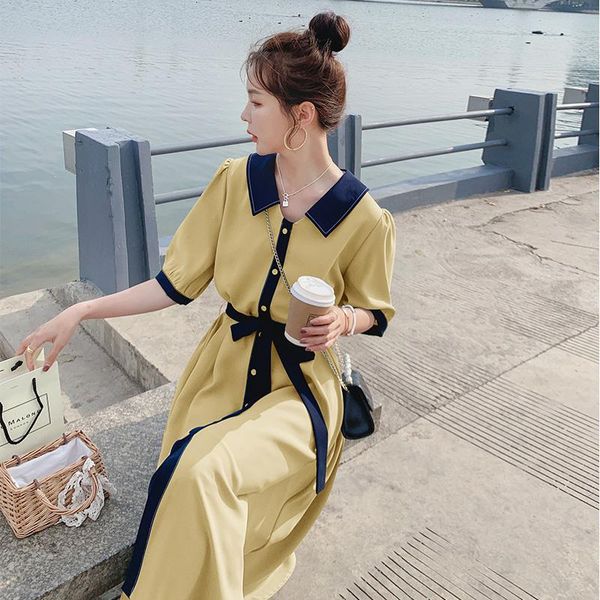 

casual dresses cmaz for women summer 2021 korean style female dress, Black;gray