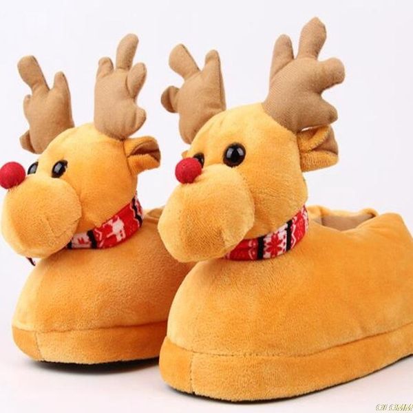 

fashion plush cotton winter women home slippers warm indoor christmas shoes woman flip flops, Black