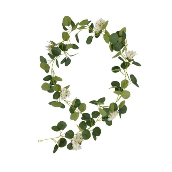 

decorative flowers & wreaths artificial leaves garland eucalyptus rattan natural plastic + silk cloth 180cm forest wedding back